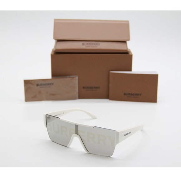 NEW BURBERRY BE4291 3007/H UNISEX SHIELD SUNGLASSES BURBERRY BE4291 WHITE - Picture 12 of 13